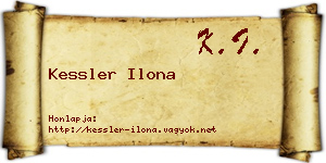 Kessler Ilona névjegykártya